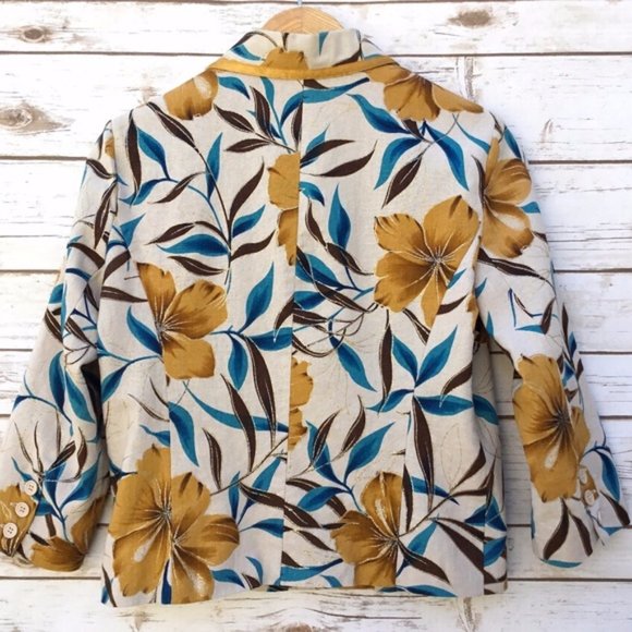 Newport News Vintage Tropical Floral Print Jacket - Picture 3 of 8